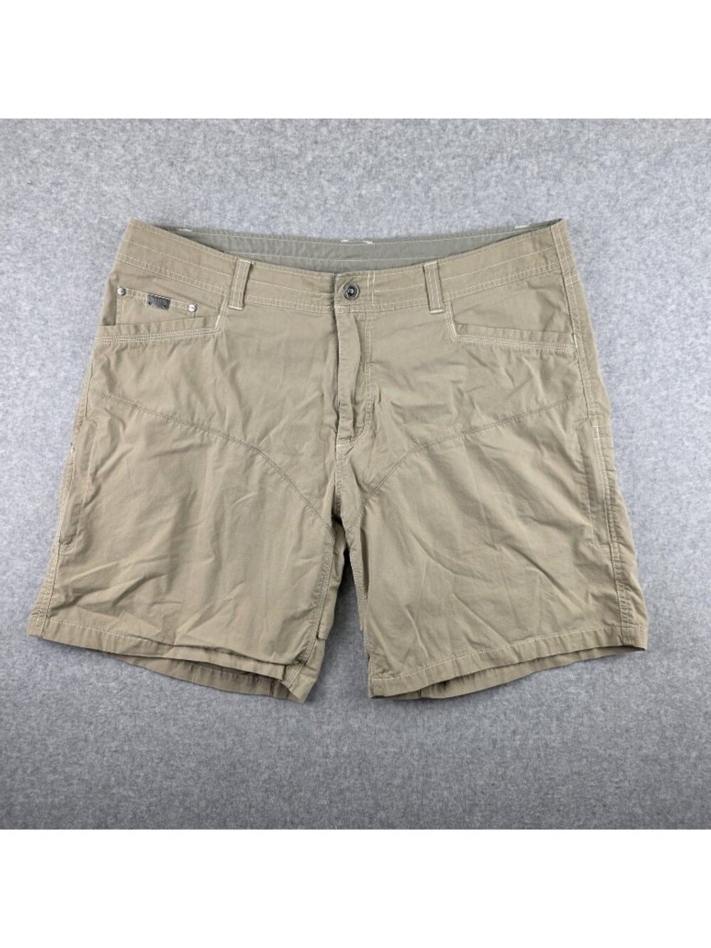 Kuhl Cargo Shorts Mens 40 Beige Lightweight Stretch Hiking Travel Utility 10"